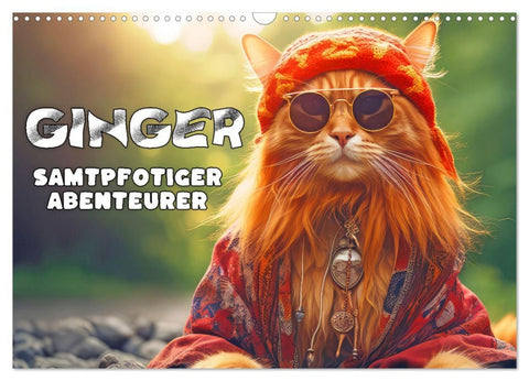 Ginger - Samtpfotiger Abenteurer (Wandkalender 2026 DIN A3 quer), CALVENDO Monatskalender
