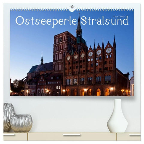 Ostseeperle Stralsund (hochwertiger Premium Wandkalender 2027 DIN A2 quer), Kunstdruck in Hochglanz