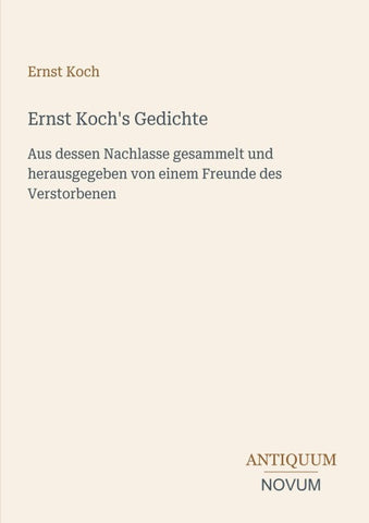 Ernst Koch's Gedichte