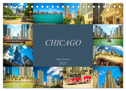Chicago Impressionen (Tischkalender 2027 DIN A5 quer), CALVENDO Monatskalender