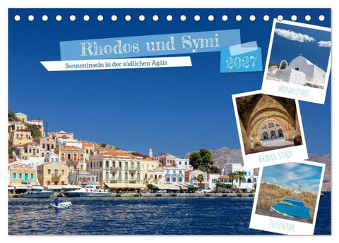 Rhodos und Symi (Tischkalender 2027 DIN A5 quer), CALVENDO Monatskalender