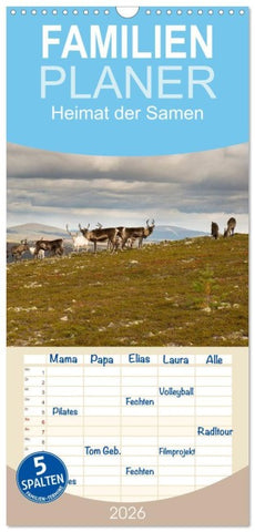 Familienplaner 2026 - Heimat der Samen mit 5 Spalten (Wandkalender, 21 x 45 cm) CALVENDO