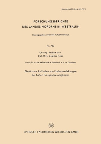 Gerät zum Auffinden von Fadenverdickungen bei hohen Prüfgeschwindigkeiten