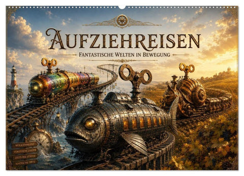 Aufziehreisen (Wandkalender 2027 DIN A2 quer), CALVENDO Monatskalender