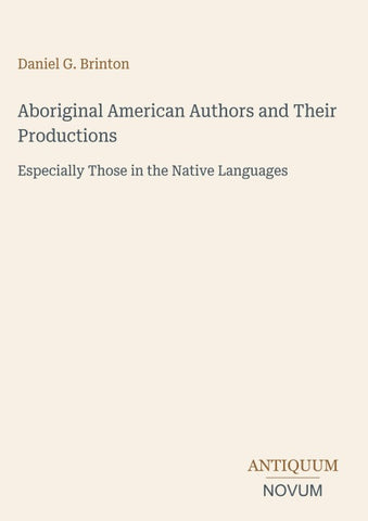 Aboriginal American Authors and Their Productions