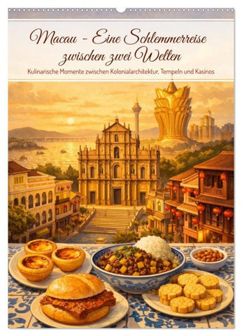 Macau - Eine Schlemmerreise zwischen zwei Welten (Wandkalender 2027 DIN A2 hoch), CALVENDO Monatskalender