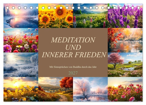 Meditation und innerer Frieden (Tischkalender 2027 DIN A5 quer), CALVENDO Monatskalender