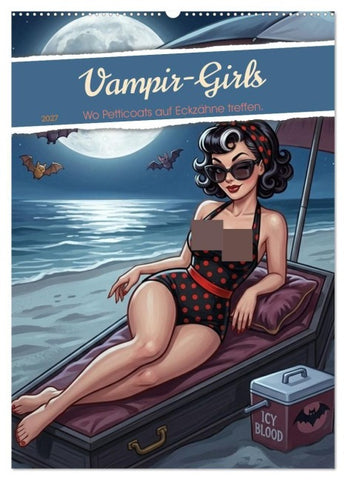 Vampir-Girls (Wandkalender 2027 DIN A2 hoch), CALVENDO Monatskalender