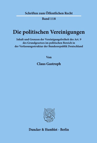Die politischen Vereinigungen.