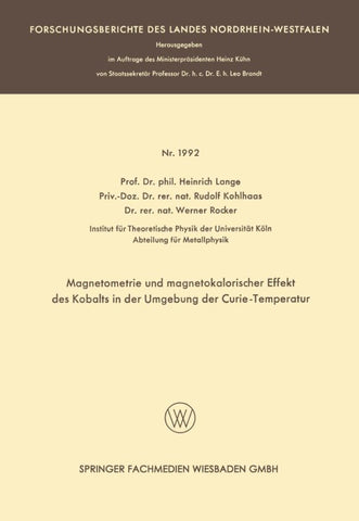 Magnetometrie und magnetokalorischer Effekt des Kobalts in der Umgebung der Curie-Temperatur