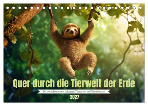 Quer durch die Tierwelt der Erde (Tischkalender 2027 DIN A5 quer), CALVENDO Monatskalender