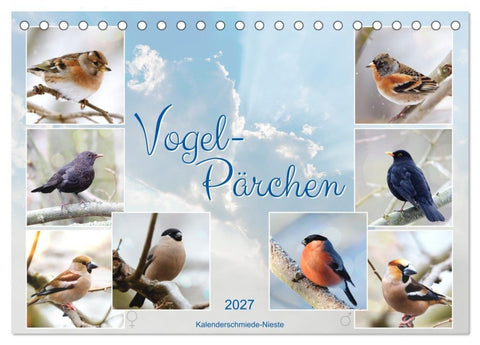 Vogel-Pärchen (Tischkalender 2027 DIN A5 quer), CALVENDO Monatskalender