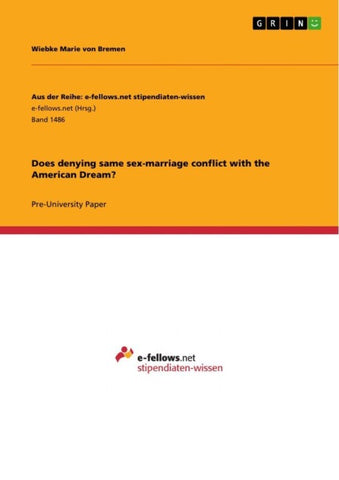 Does denying same sex-marriage conflict with the American Dream?