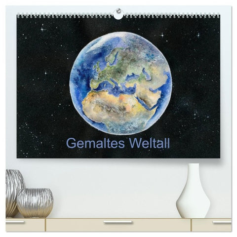 Gemaltes Weltall (hochwertiger Premium Wandkalender 2027 DIN A2 quer), Kunstdruck in Hochglanz
