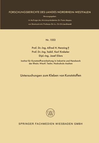 Untersuchungen zum Kleben von Kunststoffen