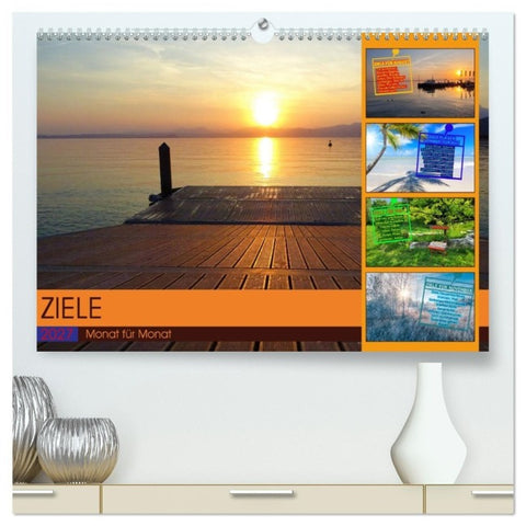 ZIELE Monat für Monat (hochwertiger Premium Wandkalender 2027 DIN A2 quer), Kunstdruck in Hochglanz