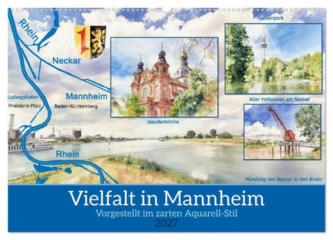 Vielfalt in Mannheim (Wandkalender 2027 DIN A2 quer), CALVENDO Monatskalender