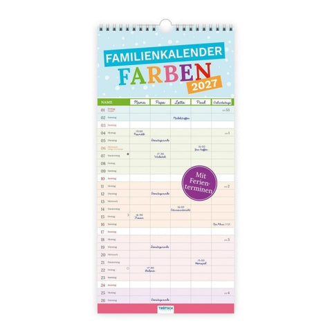 TRÖTSCH - Familienkalender Farben 2027
