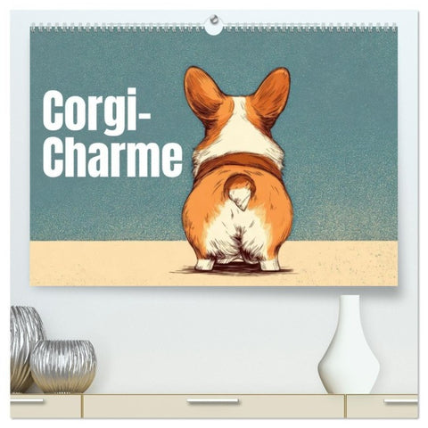 Corgi-Charme (hochwertiger Premium Wandkalender 2027 DIN A2 quer), Kunstdruck in Hochglanz