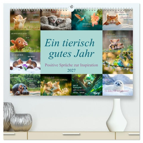 Ein tierisch gutes Jahr (hochwertiger Premium Wandkalender 2027 DIN A2 quer), Kunstdruck in Hochglanz