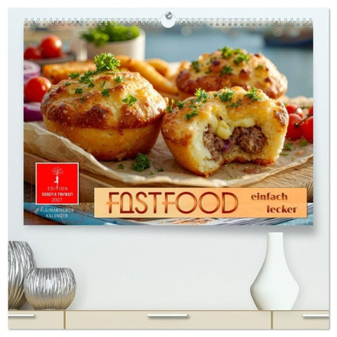 Fastfood einfach lecker (hochwertiger Premium Wandkalender 2027 DIN A2 quer), Kunstdruck in Hochglanz