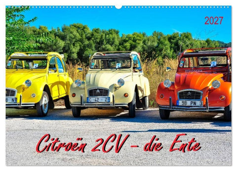 Citroën 2CV - die Ente (Wandkalender 2027 DIN A2 quer), CALVENDO Monatskalender