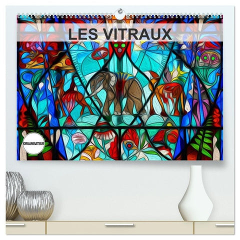 LES VITRAUX (Calendrier mural haut de gamme 2027 DIN A2 vertical), CALVENDO calendrier mensuel