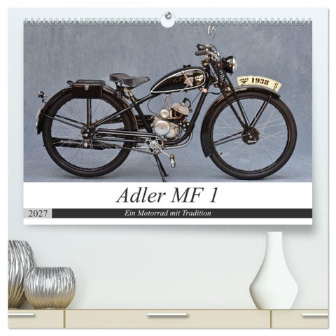 Adler MF 1 (hochwertiger Premium Wandkalender 2027 DIN A2 quer), Kunstdruck in Hochglanz