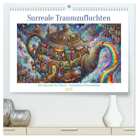 Surreale Traumzufluchten (hochwertiger Premium Wandkalender 2027 DIN A2 quer), Kunstdruck in Hochglanz