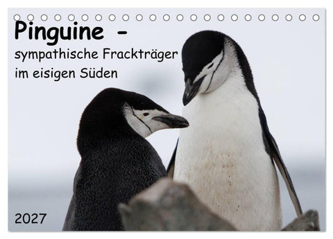Pinguine - sympathische Frackträger im eisigen Süden (Tischkalender 2027 DIN A5 quer), CALVENDO Monatskalender