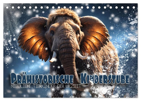 Prähistorische Kinderstube - niedliche Tierkinder der Urzeit (Tischkalender 2027 DIN A5 quer), CALVENDO Monatskalender