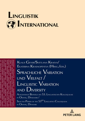 Sprachliche Variation und Vielfalt / Linguistic Variation and Diversity