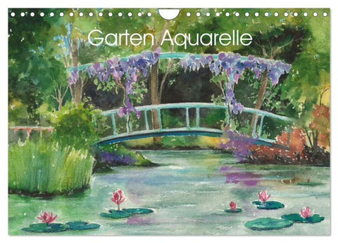Garten Aquarelle (Wandkalender 2026 DIN A4 quer), CALVENDO Monatskalender