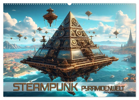 Steampunk Pyramidenwelt (Wandkalender 2027 DIN A2 quer), CALVENDO Monatskalender