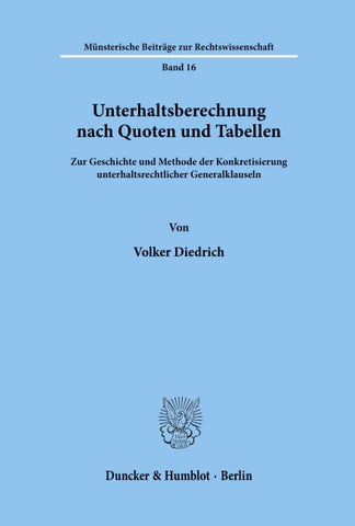 Unterhaltsberechnung nach Quoten und Tabellen.
