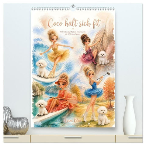Coco hält sich fit (hochwertiger Premium Wandkalender 2027 DIN A2 hoch), Kunstdruck in Hochglanz