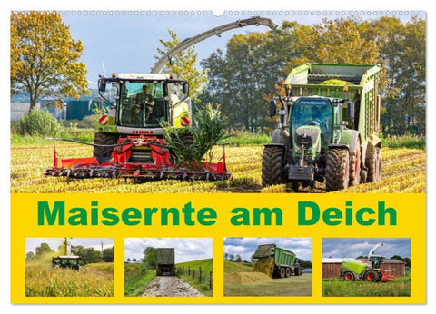 Maisernte am Deich (Wandkalender 2026 DIN A2 quer), CALVENDO Monatskalender