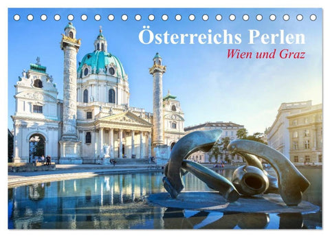 Wien und Graz. Österreichs Perlen (Tischkalender 2026 DIN A5 quer), CALVENDO Monatskalender