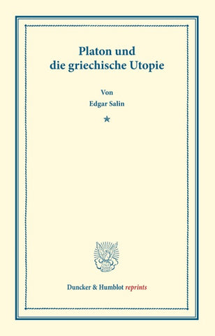 Platon und die griechische Utopie