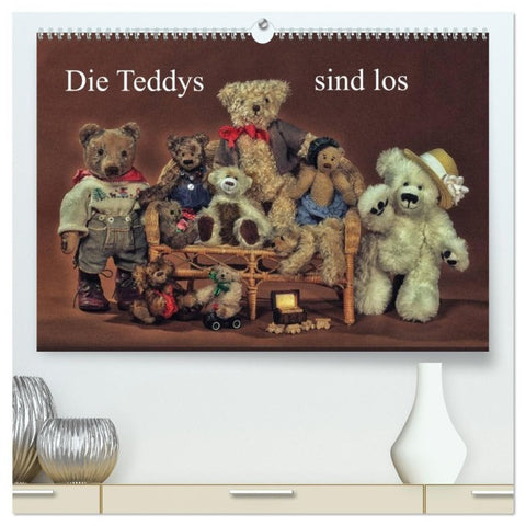 Die Teddys sind los (hochwertiger Premium Wandkalender 2027 DIN A2 quer), Kunstdruck in Hochglanz