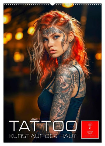 Tattoo Kunst auf der Haut (Wandkalender 2026 DIN A2 hoch), CALVENDO Monatskalender