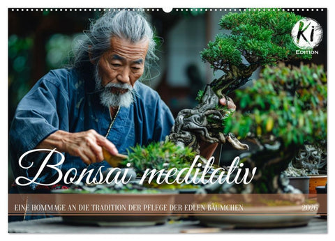 Bonsai meditativ (Wandkalender 2026 DIN A2 quer), CALVENDO Monatskalender
