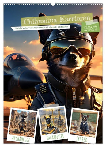 Chihuahua Karrieren (Wandkalender 2027 DIN A2 hoch), CALVENDO Monatskalender