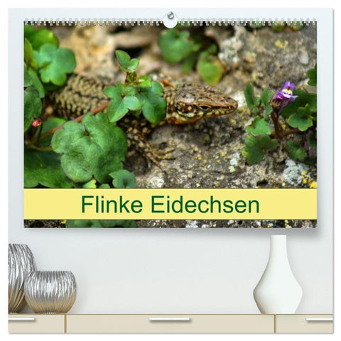 Flinke Eidechsen (hochwertiger Premium Wandkalender 2026 DIN A2 quer), Kunstdruck in Hochglanz