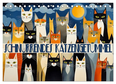 Schnurrendes Katzengetümmel (Tischkalender 2027 DIN A5 quer), CALVENDO Monatskalender