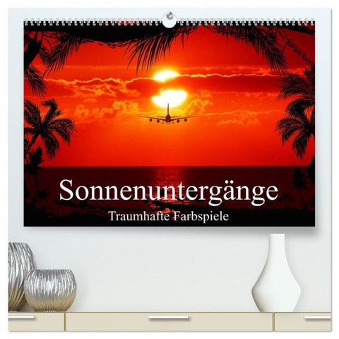 Sonnenuntergänge ¿ Traumhafte Farbspiele (hochwertiger Premium Wandkalender 2026 DIN A2 quer), Kunstdruck in Hochglanz