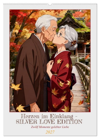 Herzen im Einklang – SILVER LOVE EDITION (Wandkalender 2027 DIN A2 hoch), CALVENDO Monatskalender
