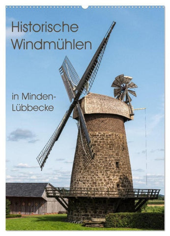 Historische Windmühlen in Minden-Lübbecke (Wandkalender 2027 DIN A2 hoch), CALVENDO Monatskalender