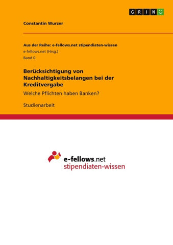 Berücksichtigung von Nachhaltigkeitsbelangen bei der Kreditvergabe