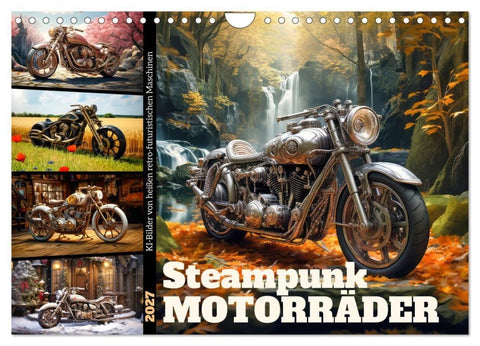 Steampunk Motorräder (Wandkalender 2027 DIN A4 quer), CALVENDO Monatskalender